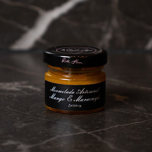 MERMELADA ARTESANAL DE MANGO Y MARACUYA CAJA 72 PZS DE 28G